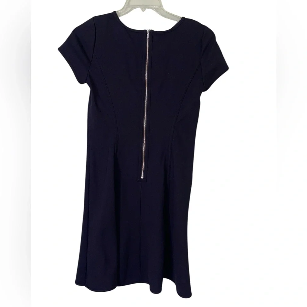 Ann Taylor little black body corp dress W/flared skirt & mesh shoulders. Size 6 - Picture 5 of 8